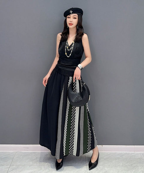 Half Dot Pttern Wide Pants